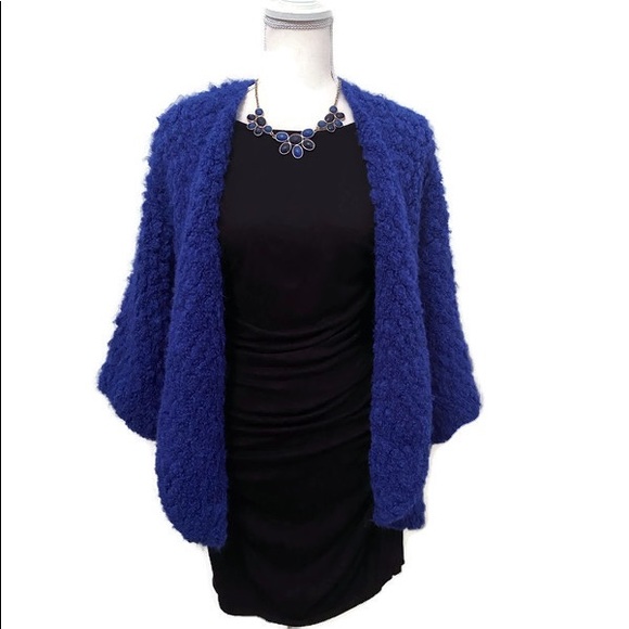 Evelyn Monteza Baby Alpaca Blue Cardigan - Picture 1 of 12